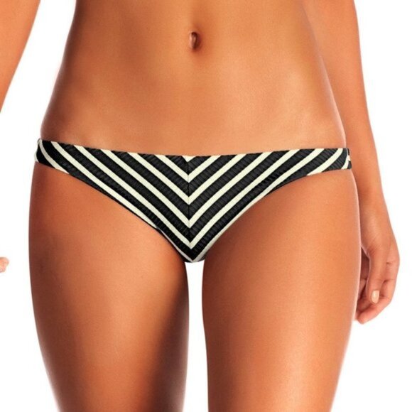 💕VITAMIN A💕 Marin Black Stripe Bikini Havana Crop Top + Tulum Bottom 6 S NWT - Picture 10 of 16